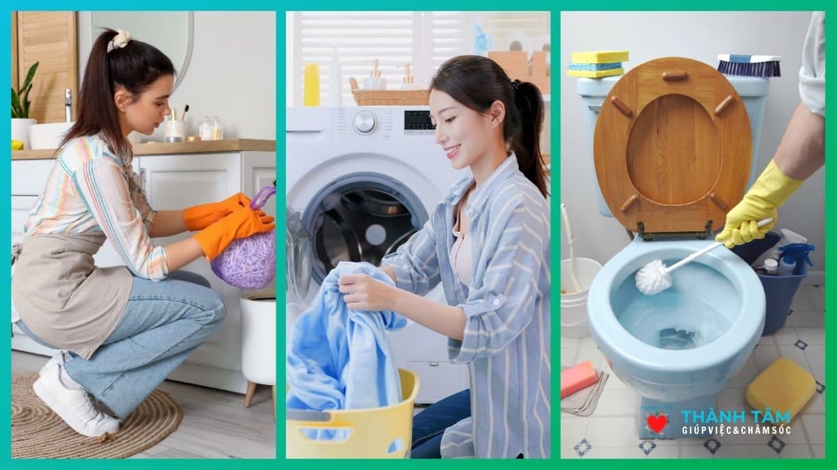 Dọn dẹp giặt ủi, vệ sinh nhà cửa phù hợp thuê giúp việc theo giờ
